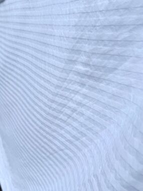 Anichini Queen Duvet Cover Italian Cotton White on White Striped Bottom Pocket